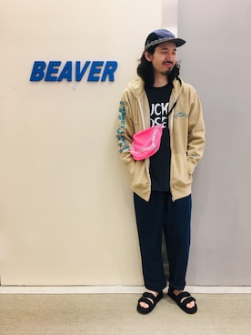 「Gramicci（グラミチ）のアイテム（パーカー）」を使った、OGAWAさん（メンズ・175cm）の春コーディネート