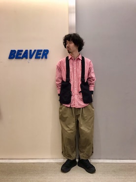 「is-ness（イズネス）のアイテム」を使った、OGAWAさん（メンズ・175cm）の春コーディネート