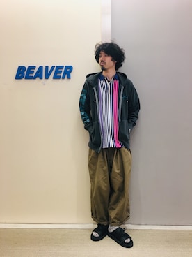 「is-ness（イズネス）のアイテム」を使った、OGAWAさん（メンズ・175cm）の春コーディネート