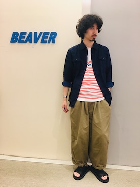 「is-ness（イズネス）のアイテム」を使った、OGAWAさん（メンズ・175cm）の春コーディネート