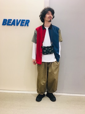「is-ness（イズネス）のアイテム」を使った、OGAWAさん（メンズ・175cm）の春コーディネート