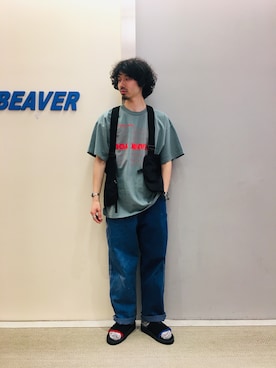 「BEAVER ORIGINAL（ビーバーオリジナル）のアイテム」を使った、OGAWAさん（メンズ・175cm）の春コーディネート