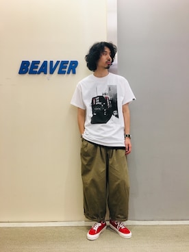 「is-ness（イズネス）のアイテム」を使った、OGAWAさん（メンズ・175cm）の夏コーディネート