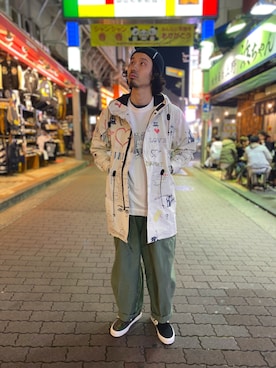 「スエット」｜「アイテム（スリッポン）」を使った、OGAWAさん（メンズ・175cm）の春コーディネート
