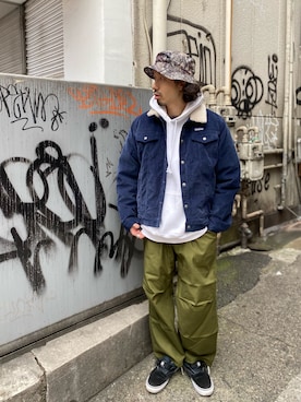 「COBRA CAPS（コブラキャップス）のアイテム（帽子）」を使った、OGAWAさん（メンズ・175cm）の秋コーディネート