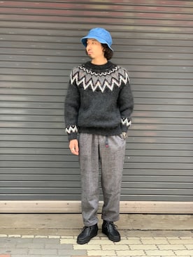 「COBRA CAPS（コブラキャップス）のアイテム（帽子）」を使った、OGAWAさん（メンズ・175cm）の冬コーディネート