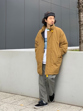 「BEAVER上野」｜「アイテム（ダウンジャケット/コート）」を使った、OGAWAさん（メンズ・175cm）の冬コーディネート