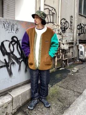 「COBRA CAPS（コブラキャップス）のアイテム（帽子）」を使った、OGAWAさん（メンズ・175cm）の冬コーディネート