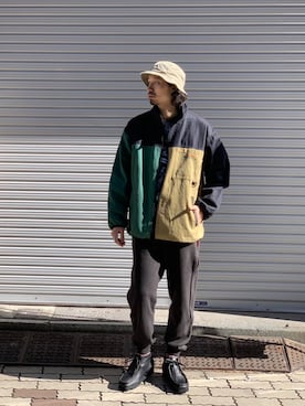 「COBRA CAPS（コブラキャップス）のアイテム（帽子）」を使った、OGAWAさん（メンズ・175cm）の冬コーディネート