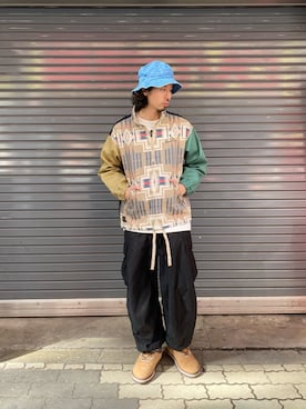 「COBRA CAPS（コブラキャップス）のアイテム（帽子）」を使った、OGAWAさん（メンズ・175cm）の冬コーディネート