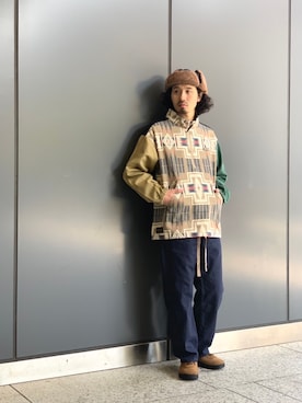 「スエードシューズ」｜「アイテム（ブルゾン）」を使った、OGAWAさん（メンズ・175cm）の冬コーディネート