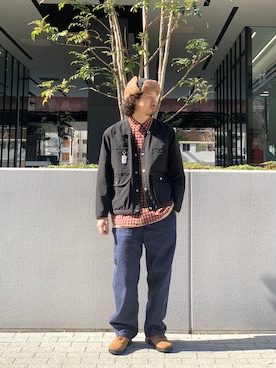 「スエードシューズ」｜「アイテム（ブルゾン）」を使った、OGAWAさん（メンズ・175cm）の冬コーディネート