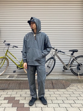 「MANASTASH（マナスタッシュ）のアイテム（キャップ）」を使った、OGAWAさん（メンズ・175cm）の春コーディネート