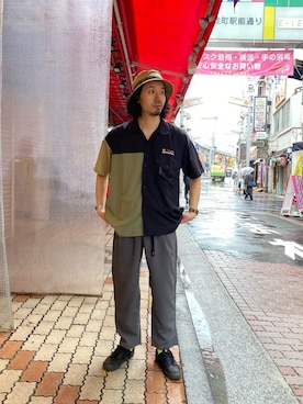 「BEAVER上野」｜「アイテム（スラックス）」を使った、OGAWAさん（メンズ・175cm）の春コーディネート