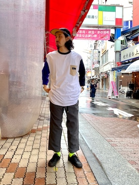 「BEAVER上野」｜「アイテム（スラックス）」を使った、OGAWAさん（メンズ・175cm）の春コーディネート