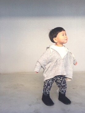 「FITH（フィス）のアイテム（パーカー）」を使った、kanatoさん（キッズ・80cm）の冬コーディネート