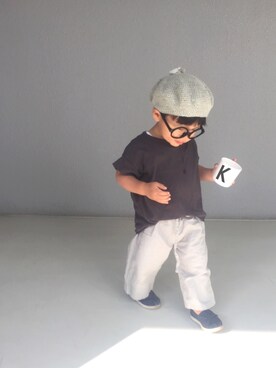 「TOMS（トムス）のアイテム（シューズ）」を使った、kanatoさん（キッズ・80cm）の春コーディネート