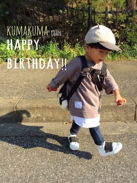 「2歳3ヶ月」｜「アイテム（バッグ）」を使った、kanatoさん（キッズ・90cm）の秋コーディネート