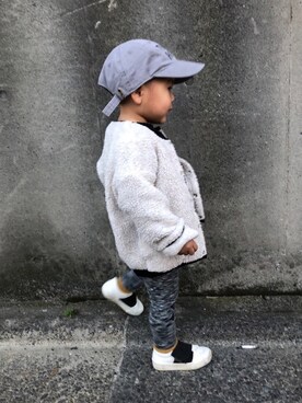 「2歳3ヶ月」｜「アイテム（キャップ）」を使った、kanatoさん（キッズ・90cm）の秋コーディネート