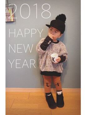 「happynewyear」｜「アイテム（その他）」を使った、kanatoさん（キッズ・90cm）の冬コーディネート
