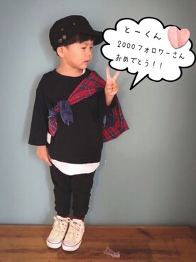 「スウェットサルエルパンツ」｜kanatoさん（キッズ・100cm）の秋コーディネート