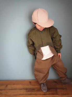 「nunuforme（ヌヌ）のアイテム（その他パンツ）」を使った、kanatoさん（キッズ・100cm）の春コーディネート