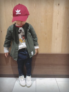 「FREAK'S STORE（フリークスストア）のアイテム（帽子）」を使った、kanatoさん（キッズ・100cm）の春コーディネート