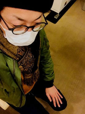 「JOURNAL STANDARD（ジャーナルスタンダード）のアイテム（MA-1）」を使った、D.yuuuさん（メンズ・172cm）の冬コーディネート