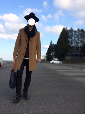 「大晦日」｜「アイテム（チェスターコート）」を使った、バイオさん（メンズ・182cm）の冬コーディネート