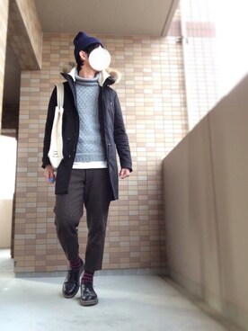 「STUDIOUS（ステュディオス）のアイテム（モッズコート）」を使った、バイオさん（メンズ・182cm）の春コーディネート