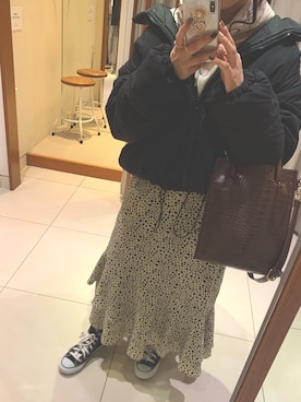 「archives（アルシーヴ）のアイテム（ダウンジャケット/コート）」を使った、kaho.さん（レディース・149cm）の冬コーディネート