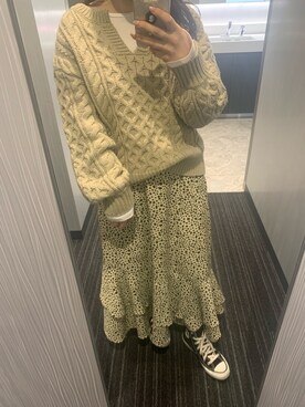 「CONVERSE（コンバース）のconverse コンバース ALL STAR HI オールスター ハイ 3206 BLACK(US)（スニーカー）」を使った、kaho.さん（レディース・149cm）の冬コーディネート