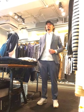 「g-stage（ジーステージ）のアイテム（テーラードジャケット）」を使った、Toshiyukiさん（メンズ・181cm）の秋コーディネート