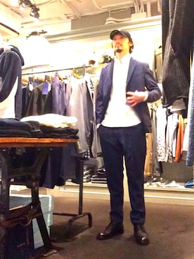 「g-stage（ジーステージ）のアイテム（テーラードジャケット）」を使った、Toshiyukiさん（メンズ・181cm）の秋コーディネート