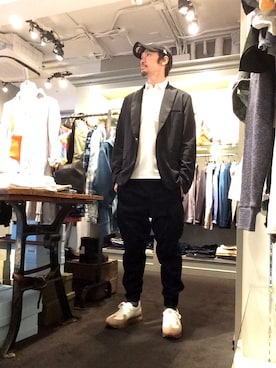 「ennerre（エネーレ）のアイテム」を使った、Toshiyukiさん（メンズ・181cm）の春コーディネート