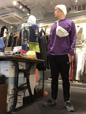 「CPH（シーピーエイチ）のアイテム（ニットキャップ/ビーニー）」を使った、Toshiyukiさん（メンズ・181cm）の春コーディネート