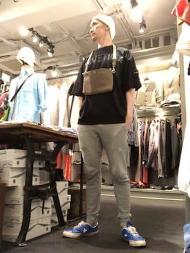 「CPH（シーピーエイチ）のアイテム（ニットキャップ/ビーニー）」を使った、Toshiyukiさん（メンズ・181cm）の春コーディネート