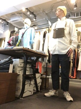 「CPH（シーピーエイチ）のアイテム（ニットキャップ/ビーニー）」を使った、Toshiyukiさん（メンズ・181cm）の春コーディネート