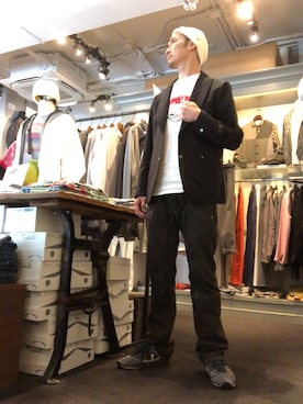 「CPH（シーピーエイチ）のアイテム（ニットキャップ/ビーニー）」を使った、Toshiyukiさん（メンズ・181cm）の夏コーディネート