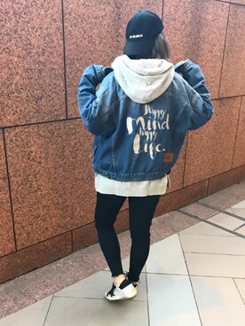 「SHARED EMODA（シェアードエモダ）のアイテム」を使った、hazuさん（レディース・160cm）の秋コーディネート