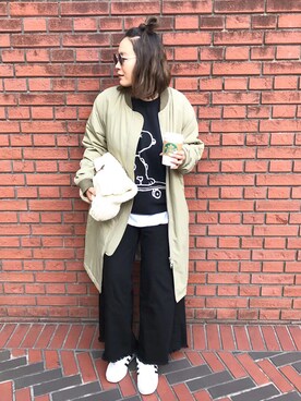 「SHARED EMODA（シェアードエモダ）のアイテム」を使った、hazuさん（レディース・160cm）の冬コーディネート