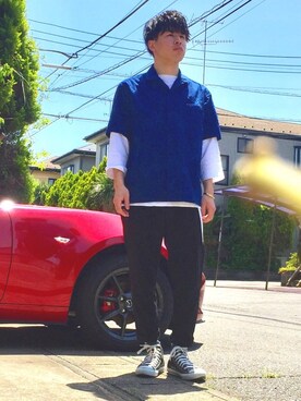 「アイテム（バングル/リストバンド）」を使った、オレンジさん（メンズ・169cm・20代）の春コーディネート