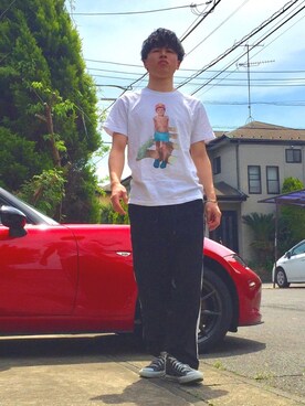 「アイテム（バングル/リストバンド）」を使った、オレンジさん（メンズ・169cm・20代）の春コーディネート