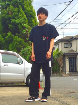 「アイテム（バングル/リストバンド）」を使った、オレンジさん（メンズ・169cm・20代）の春コーディネート
