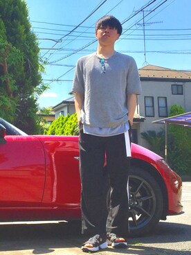 「アイテム（バングル/リストバンド）」を使った、オレンジさん（メンズ・169cm・20代）の春コーディネート