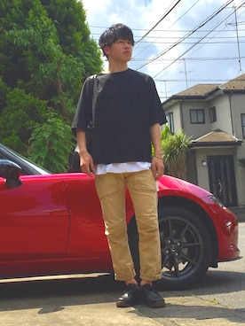 「アイテム（バングル/リストバンド）」を使った、オレンジさん（メンズ・169cm・20代）の春コーディネート