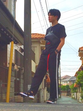 「アイテム（バングル/リストバンド）」を使った、オレンジさん（メンズ・169cm・20代）の春コーディネート