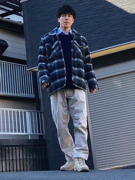 「SEVENDAYS=SUNDAY（セブンデイズサンデイ）のアイテム（カバーオール）」を使った、オレンジさん（メンズ・169cm）の冬コーディネート