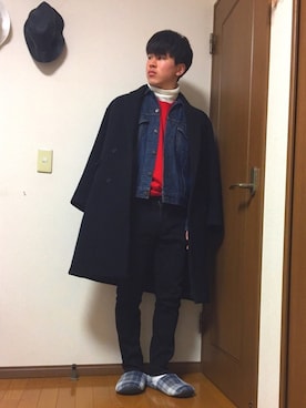 「ドラフトリーバイス」｜オレンジさん（メンズ・169cm）の冬コーディネート