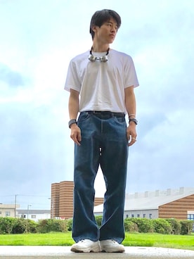 「アイテム（バングル/リストバンド）」を使った、オレンジさん（メンズ・169cm・20代）の夏コーディネート